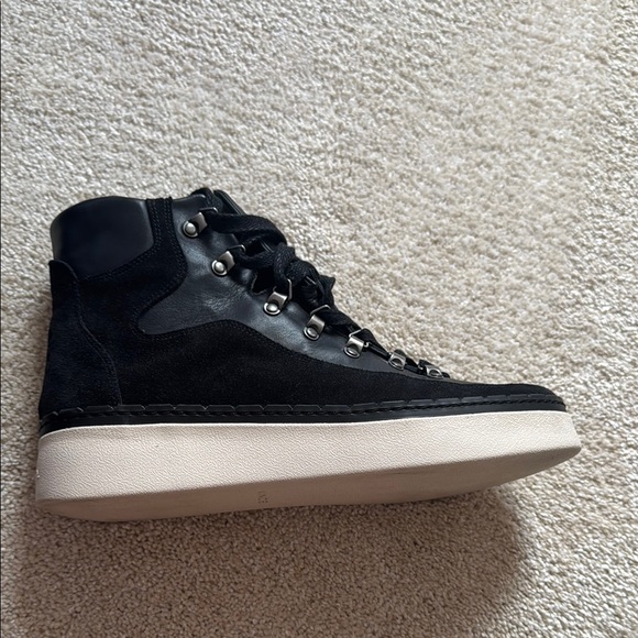 Vince Black Lace Up Boots with Suede Texture - Picture 5 of 10